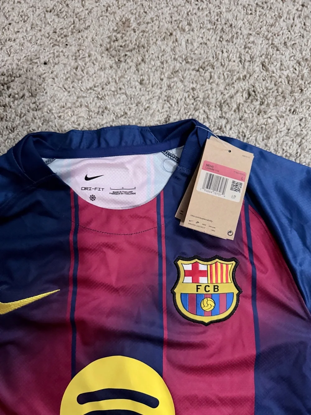 Nike Blue and Burgundy Dri-FIT Soccer Jersey